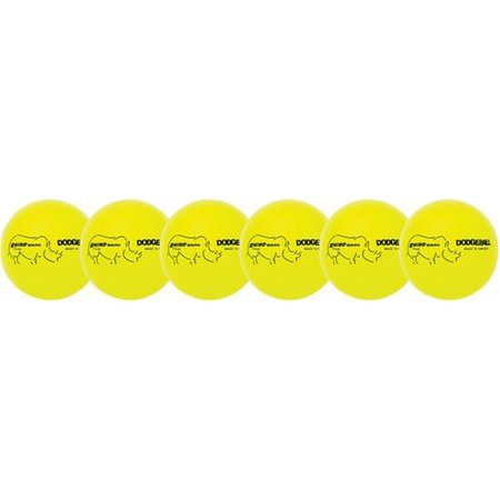 CHAMPION SPORTS Rhino Skin Dodgeball Set, Neon Yellow - Set of 6 CH56045